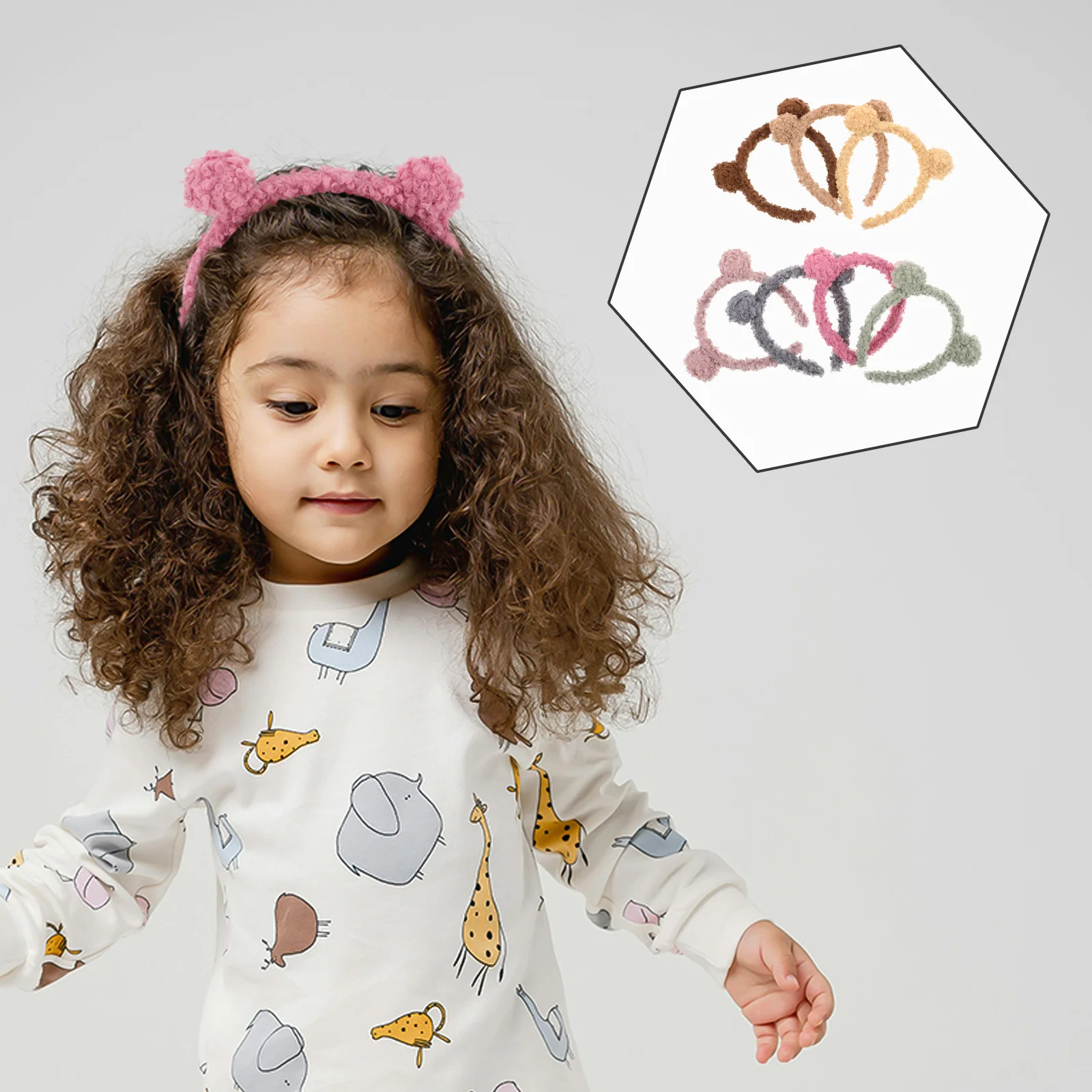 

7Pcs Bear Ear Hairbands Adorable Wash Makeup Headbands for Themed Party Cosplay Photo Prop Girls Hair Ornaments