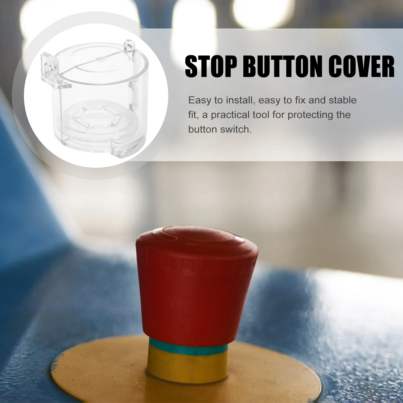 

Plastic Safety Cover for Emergency Stop Button Switch Dust Proof Protective Guard Transparent Easy Install Suitable