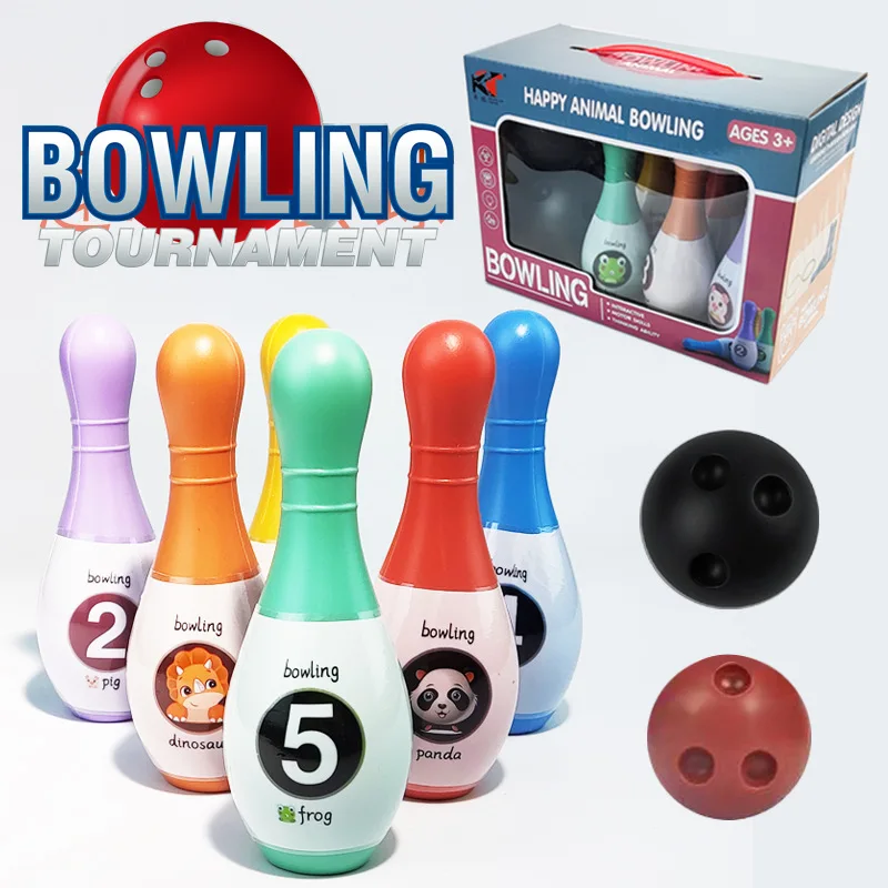 

1 Set Toddler Bowling Toys Kids Colored Bowling Pin Bowling Balls Indoor Games Toys Supplies