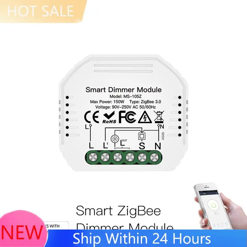 ~ 【EN Stock】 Módulo de interruptor de cortina Zigbee Smart 1 vía de atenuación remota controlada por aplicación por voz Compatible con Alexa Google Home