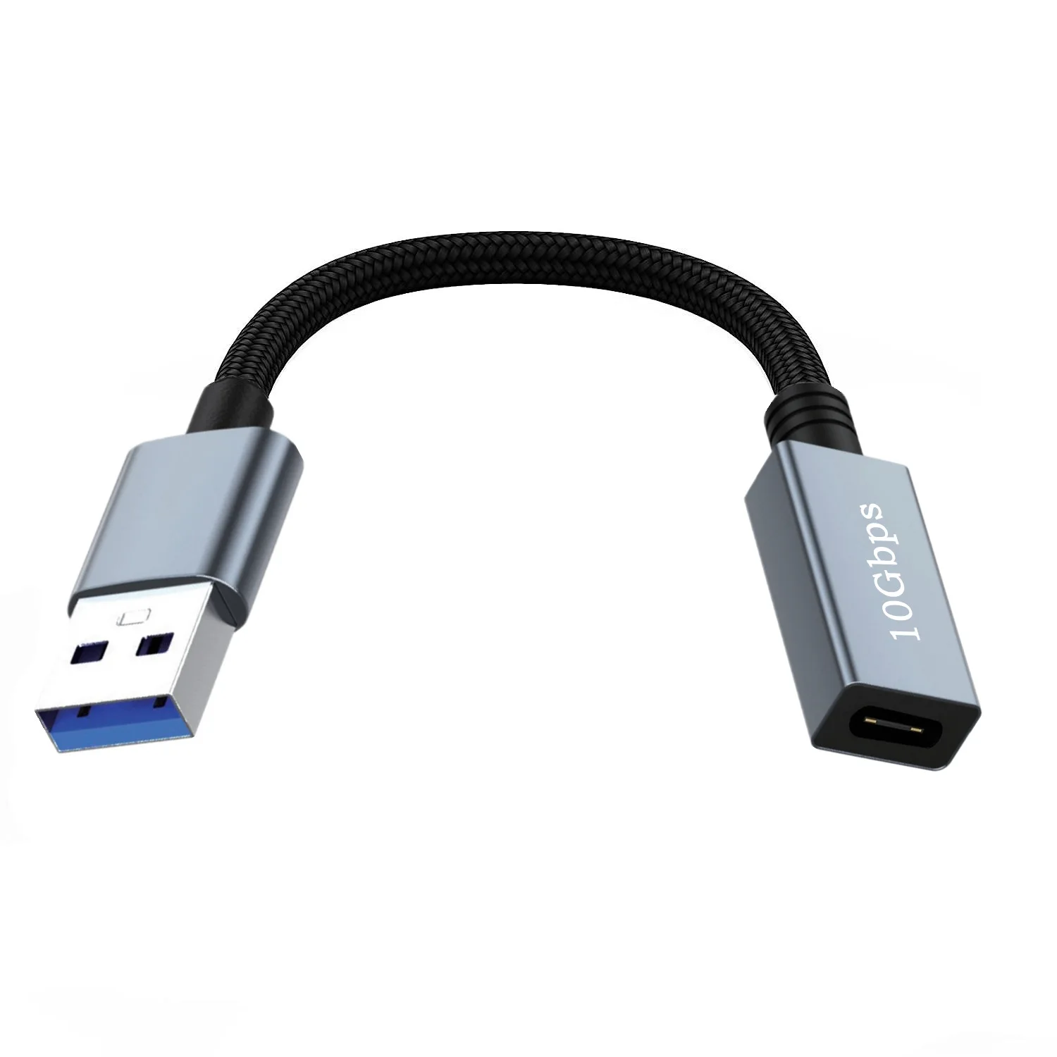 كابل توصيل USB 3.2 بشريط بيانات مزدوج الجوانب بسرعة 10 جيجابت في الثانية، كابل محول أنثى دوار USB من النوع C Gen2