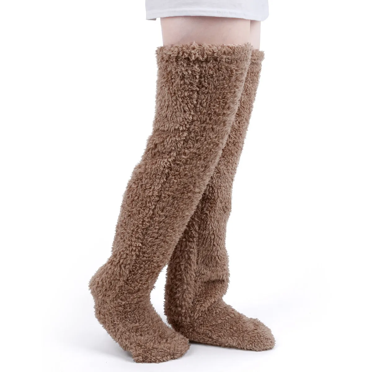 1Pair Warm Leg Sleeves Soft Warmer Socks Knee High Boot Cuffs Cover for Winter Fall Women Girls Boot Cuffs Cover view 3