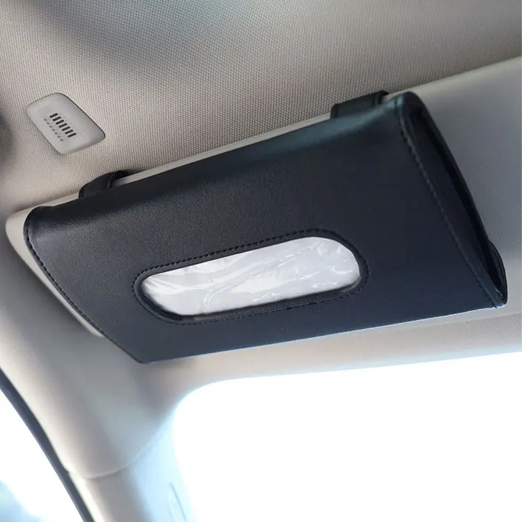 

Wholesale Auto Accessories Interior Car Tissue Box Holder Hanging Pu Leather Tissue Box Cover Napkin Holder Car Tissue Holder