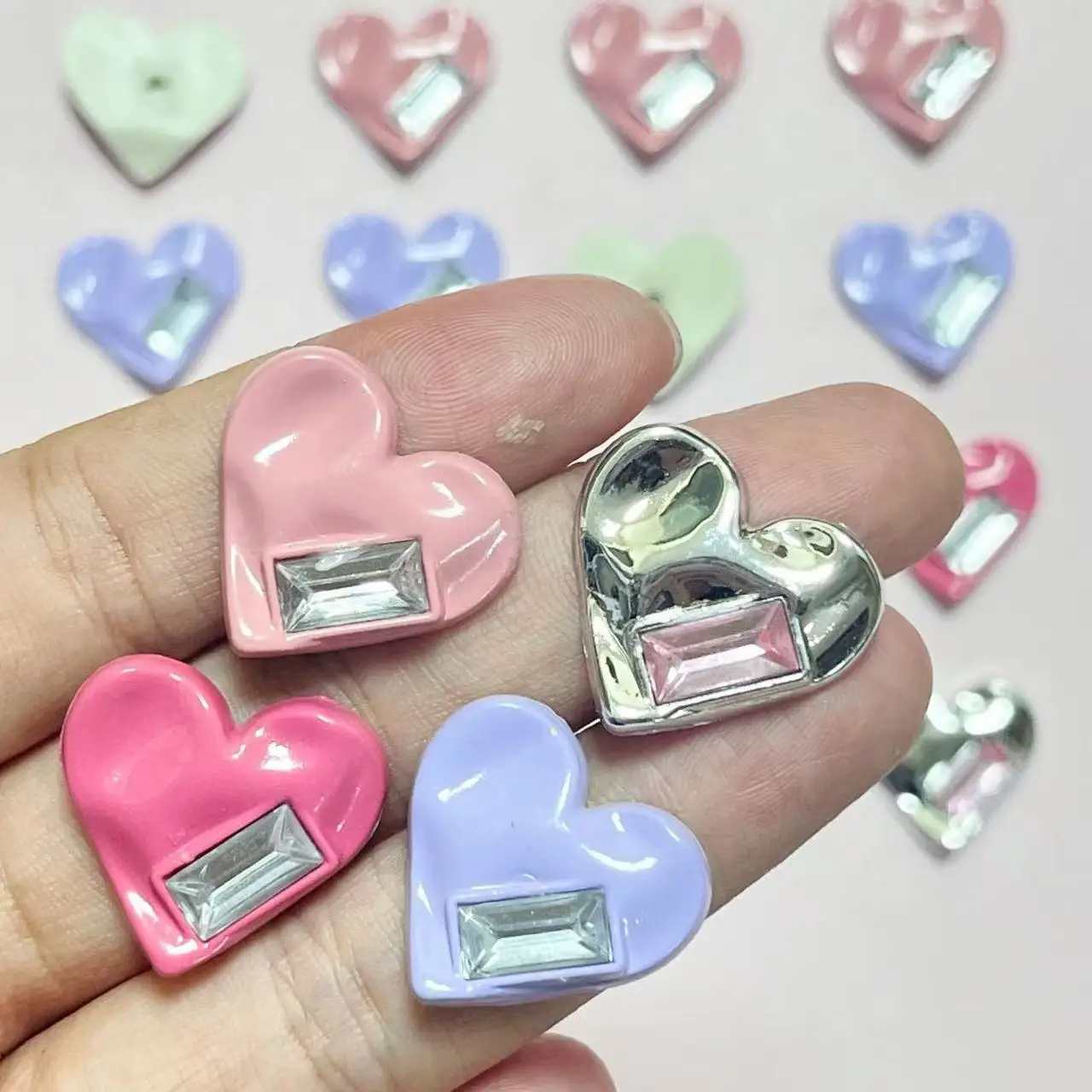 5Pcs 3D Kawaii Y2K Pink Binding Bow Heart Star Decoration Charms Junk Phone Case Storage Box Flatback Resin Accessory Diy Crafts