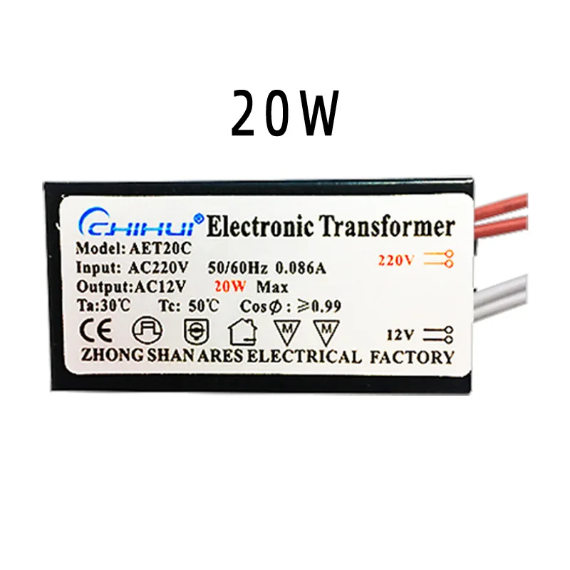 

AC 220V To AC 12V LED driver 20W 40W 160W 180W 250W Electronic Transformer Power Supply MR16 G4 LED Light BeadLamp Bulb Halogen