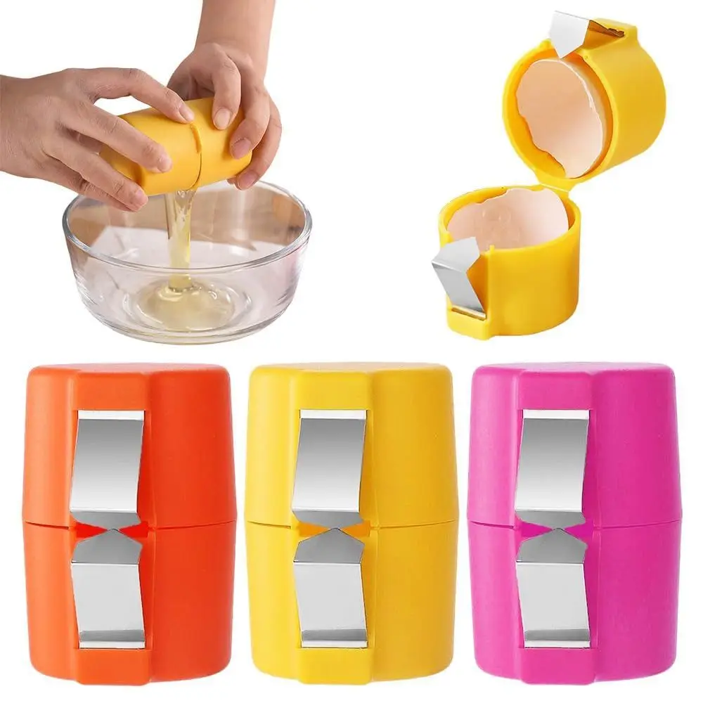 Cute Egg Shell Opener Stainless Steel Household Egg Peeler Kitchen Baking Tool Handheld Egg Separator Tool for Cooking Camping