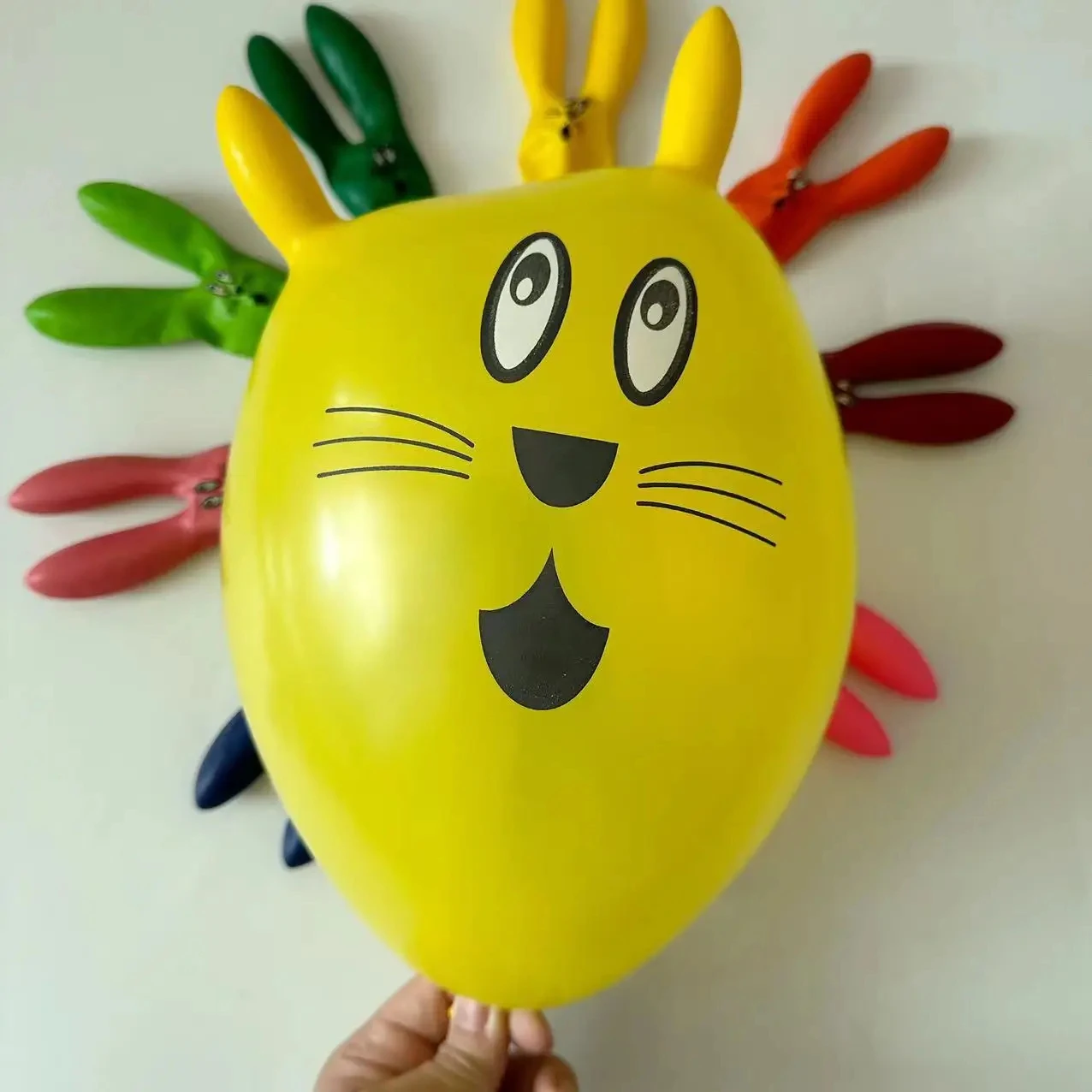 10szt Balony królika Balony foliowe z długimi uszami króliczka Balony zwierzęce na urodziny Dekoracja świąteczna Impreza tematyczna halloweenowa Urodziny — zdjęcie 3