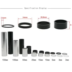 Bike Stem Washer Heighten Thicken Gasket Spacer For Bicycle Fork 28.6mm Headset Spacers Ring Cycling Accessories 50/100/150mm