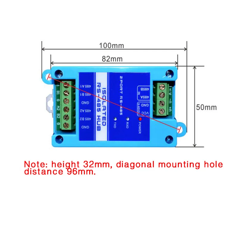 485 repeater photoelectric isolation industrial grade RS485 hub 2-port signal amplifier anti-interference lightning protection