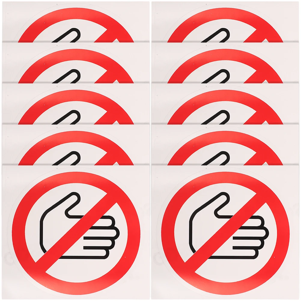 

10 Pcs Safety Warning Sign Stickers Self Adhesive Vinyl Decals for Cars Machines Construction Sites Steel Glass Metal