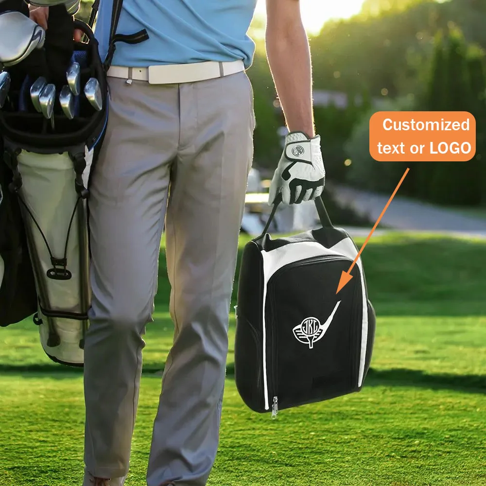 

Изготовленная на заказ сумка для обуви для гольфа с монограммой, персонализированный органайзер для переноски бутсов, прочный холст, подарок жениха для любителей гольфа