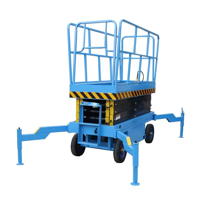 

High Stability Mobile Hydraulic Scissor Lift Table with Cross Support Frame, Heavy Duty Lifting Platform