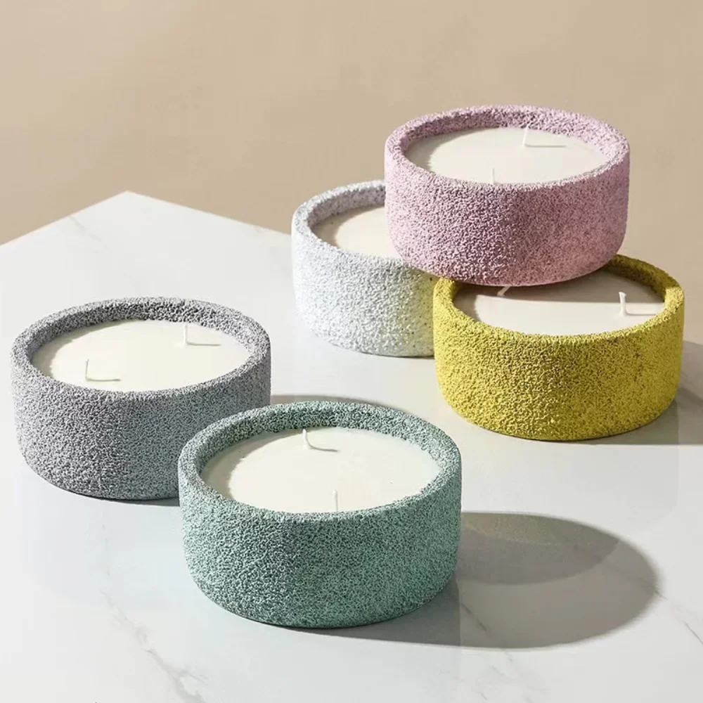 

3 Size Round Cement Concrete Candle Cup Holder Silicone Mold DIY Handmade Flower Pot Clay Wax Box Epoxy Resin Molds