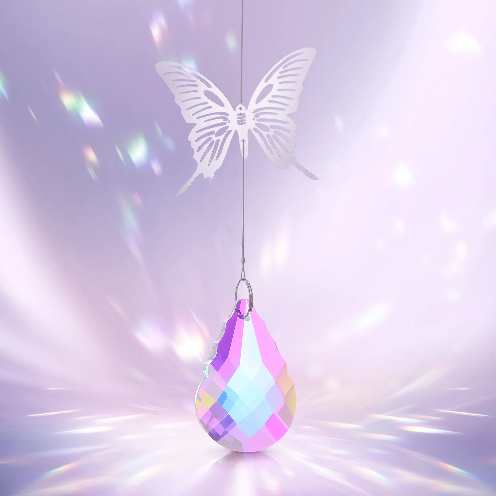 

7Pcs Crystal Hanging Sun Catcher Butterfly Window Home Garden Decoration Elegant Ornament Sun Catchers with Crystals