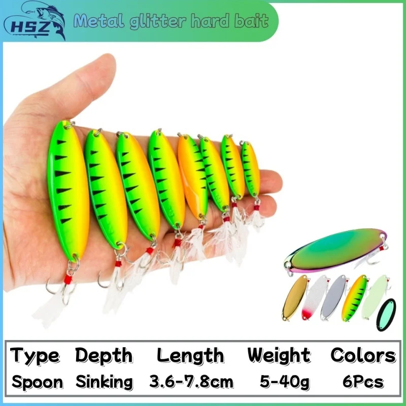 5g-40g Hard Bait Paillette Artificial Bait Small Hard Sequins Spinning Lures Metal Spinner Spoon Trout Fishing Lure