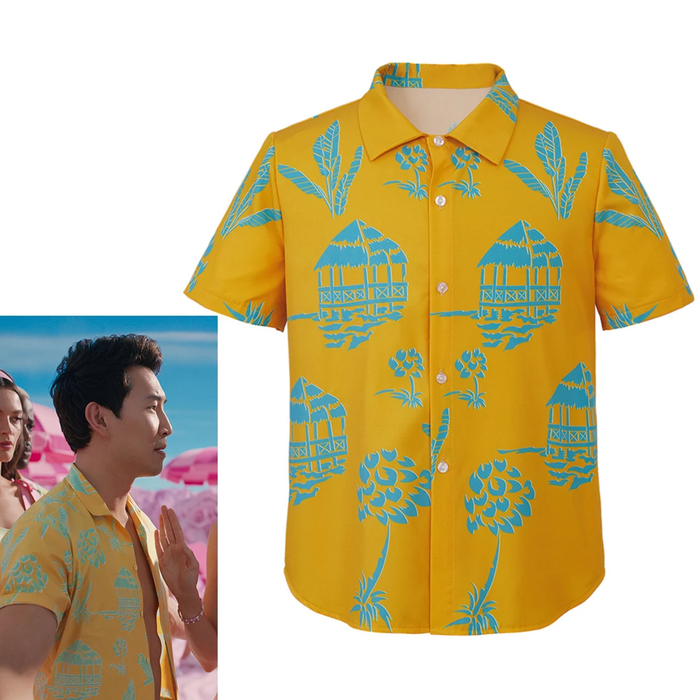 

2023 Movie Kenn Cosplay Seaside Vacation Summer Hawaiian Short Sleeve Tropical Shirt Halloween Party Disguise Men's Sport Shirts