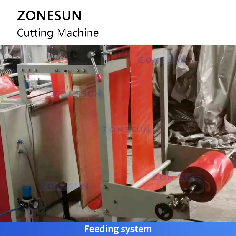 ZONESUN ZS-PCJ1 เครื่องทําถุงพลาสติก Polythene เครื่องตัดถุงม้วน, เครื่องตัดม้วนถึงแผ่น