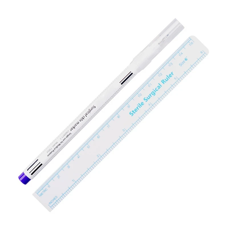 Microblading Marker Pen with Paper Ruler Double Tip Makeup Positioning Marker N0HC