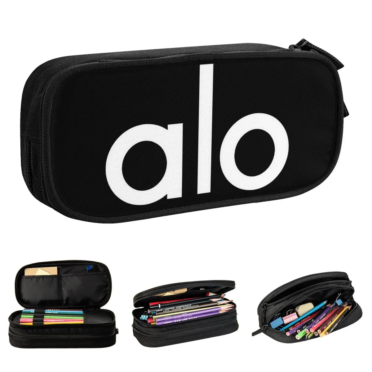 double layer pencil bolsa para meninas caixa de caneta de grande capacidade acessorios de escritorio alo bolsas de maquiagem esportiva presentes perfeitos 01