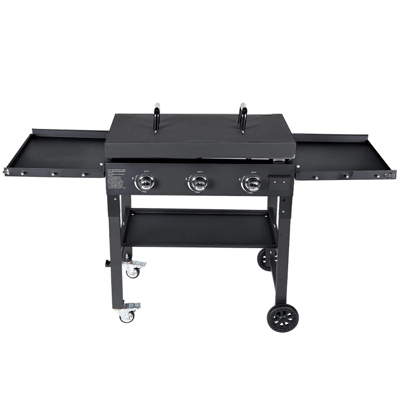 Barbecue Premium Luxurious Outdoor Cooking Kitchen Use Portable 2 3 4 Burner Steel Gas Griddle Grill For Meat Fruit Food