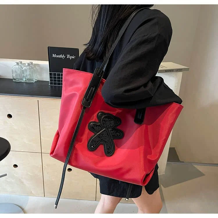 Nylon Tote Bag Reusable Waterrproof Shoulder Bags Casual Cartoon Design High-capacity Fashion Durable Gift Handbag for Women