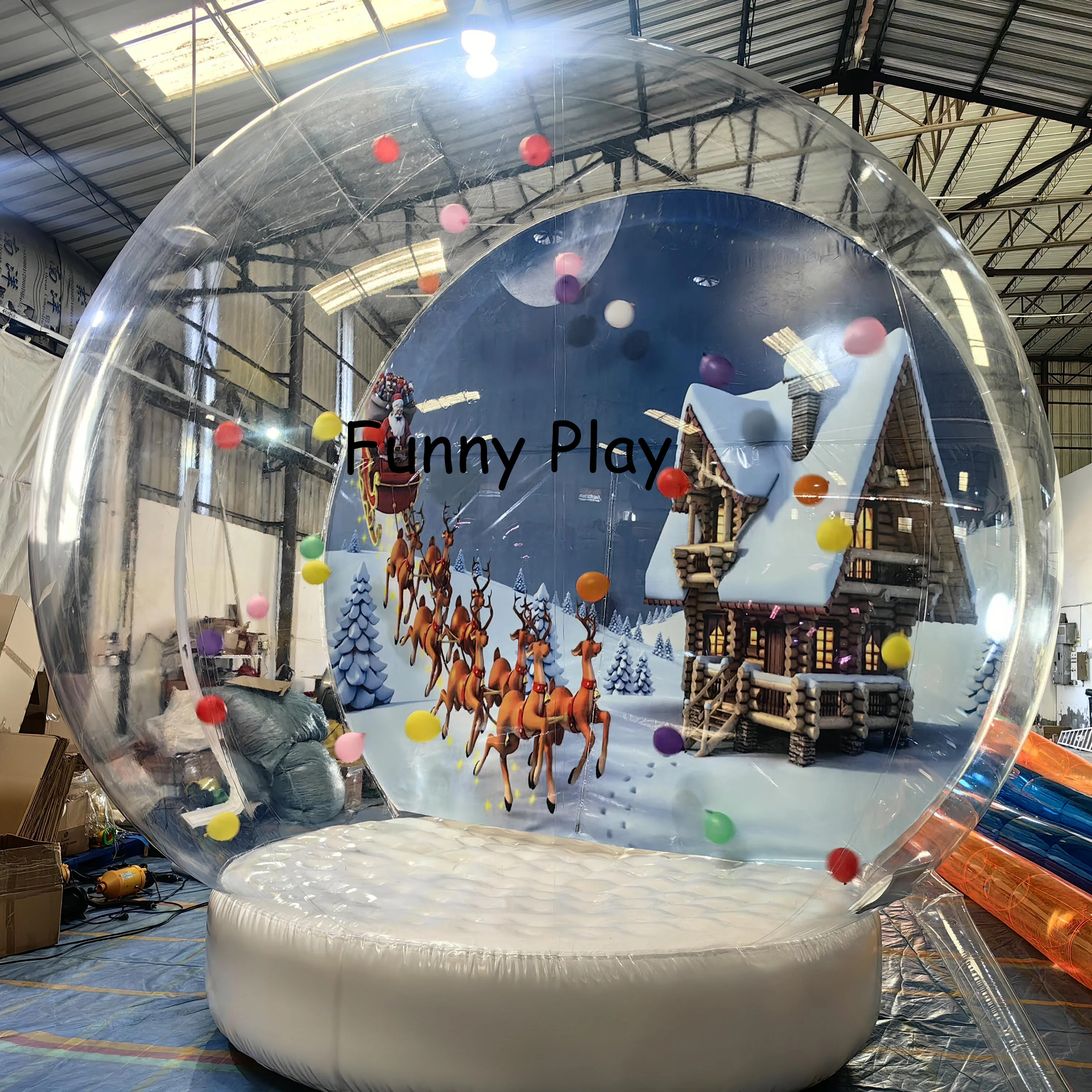 Giant Inflatable Christmas Snow Globe can blow ball Inflatable Human Size Snow Globe , Free Air Blowers,advertising snow ball