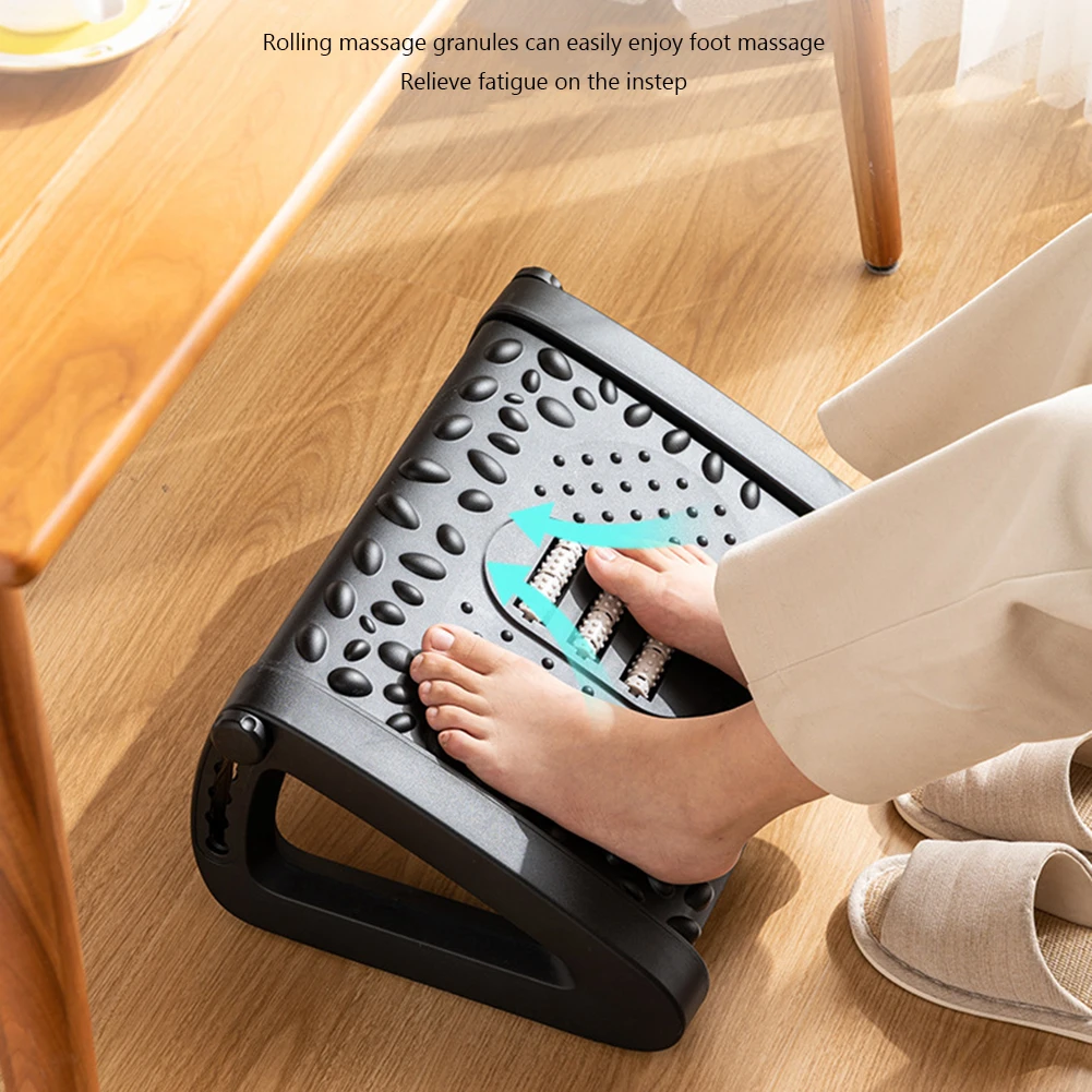 Repose-pieds de bureau ergonomique portable avec rouleaux de massage, appui-pied sous le bureau, tabouret de dominage pour le travail à domicile