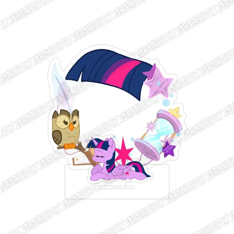 Kawaii My Little Pony Stand Up Sign Cute Cartoon Desktop Acrylic Ornaments Student Exquisite Figure Decorate Model Toys Gift