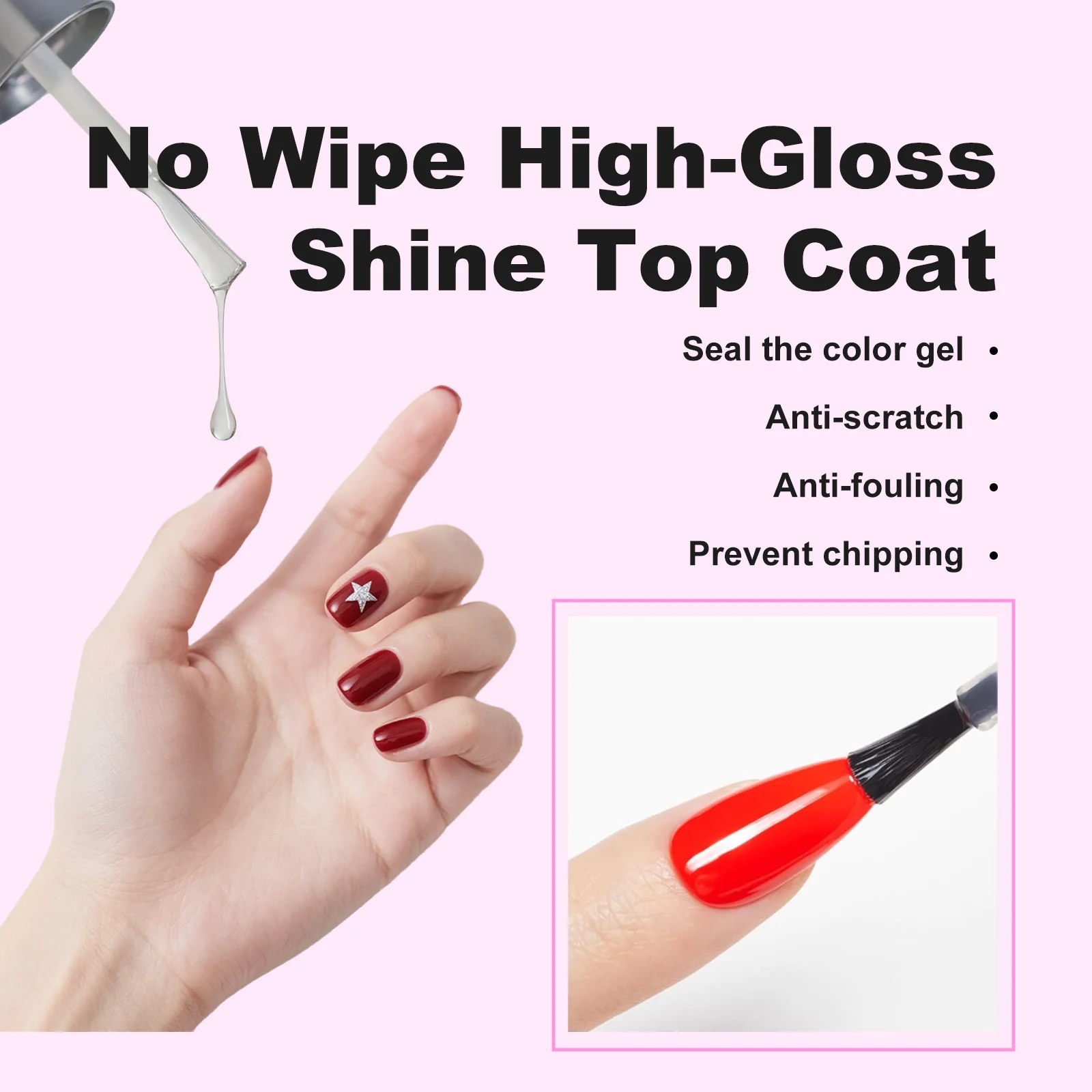 مجموعة معطف علوي من الجل مكونة من قطعتين من WHsHeria - بدون مسح ولمسة نهائية لامعة، معطف علوي أساسي يدوم طويلاً لطلاء الأظافر الجل #3