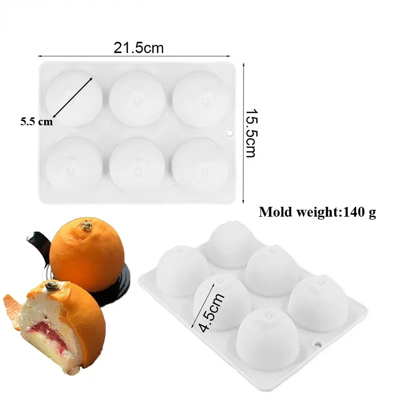 Orange  Silicone Cake Mold Dessert Mousse Baking Form Pan Diamond Heart Bubble Cloud Donuts Shaped Chocolate Moulds