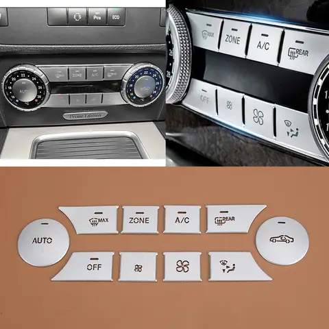 센터 콘솔 에어 AC 단추 커버 트림, 벤츠 C CLS GL GLK ML W204 S204 W166 C218 X218 X164 X166 X204 W164 에 적합, 세트당 10 개