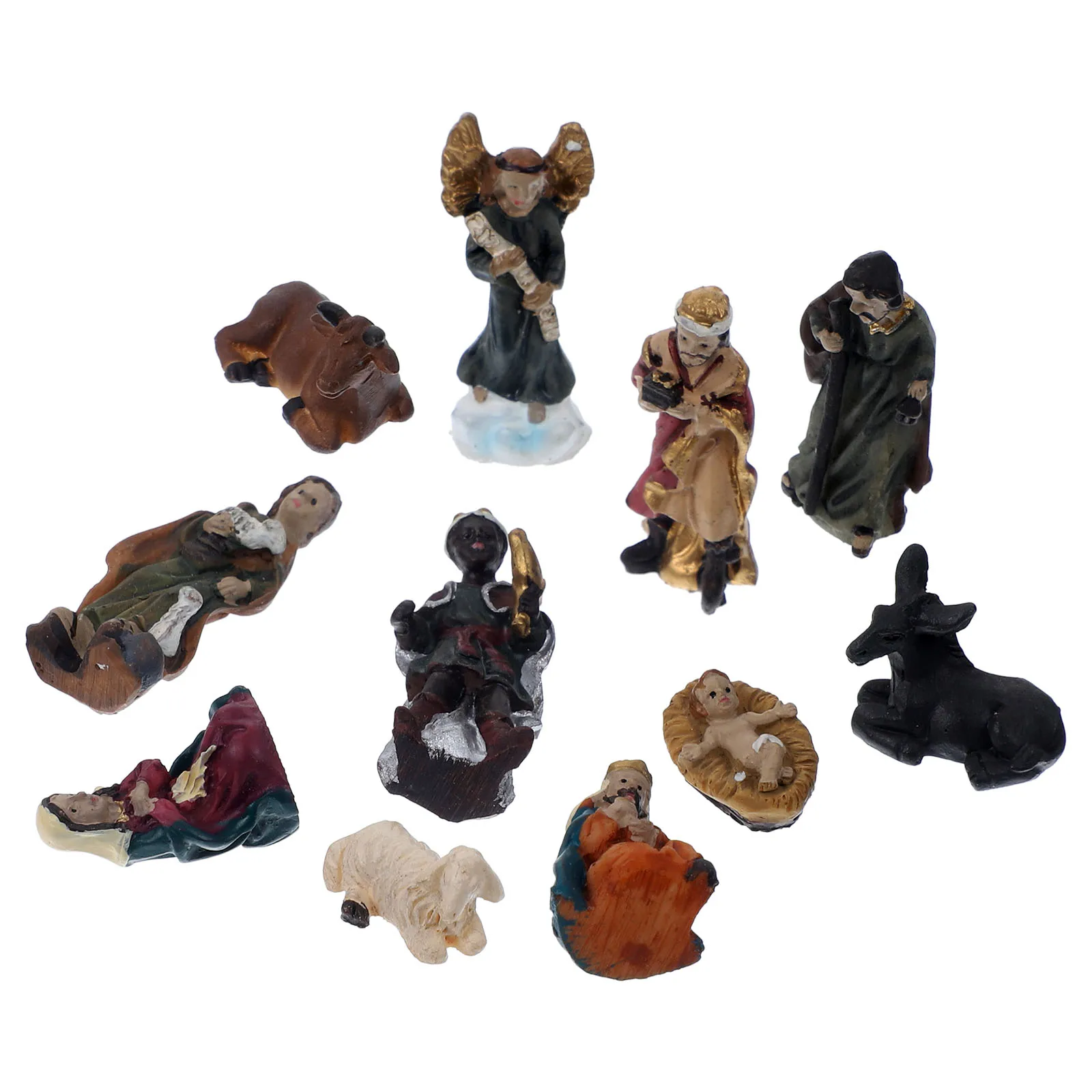 

1 set Nativity Set Statue Resin Adornment Craft Decor Home Office Religious Craft Decor Mini Figurines Model Christmas
