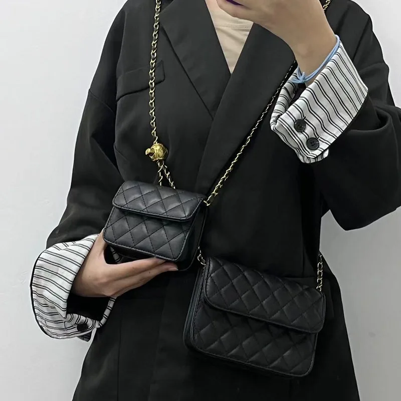 Nowe torebki damskie Golden Ball Small Bag Waist Bag Small Fragrant Wind Mini Chain Bag Korean Leisure Versatile Square Crossbody Bags