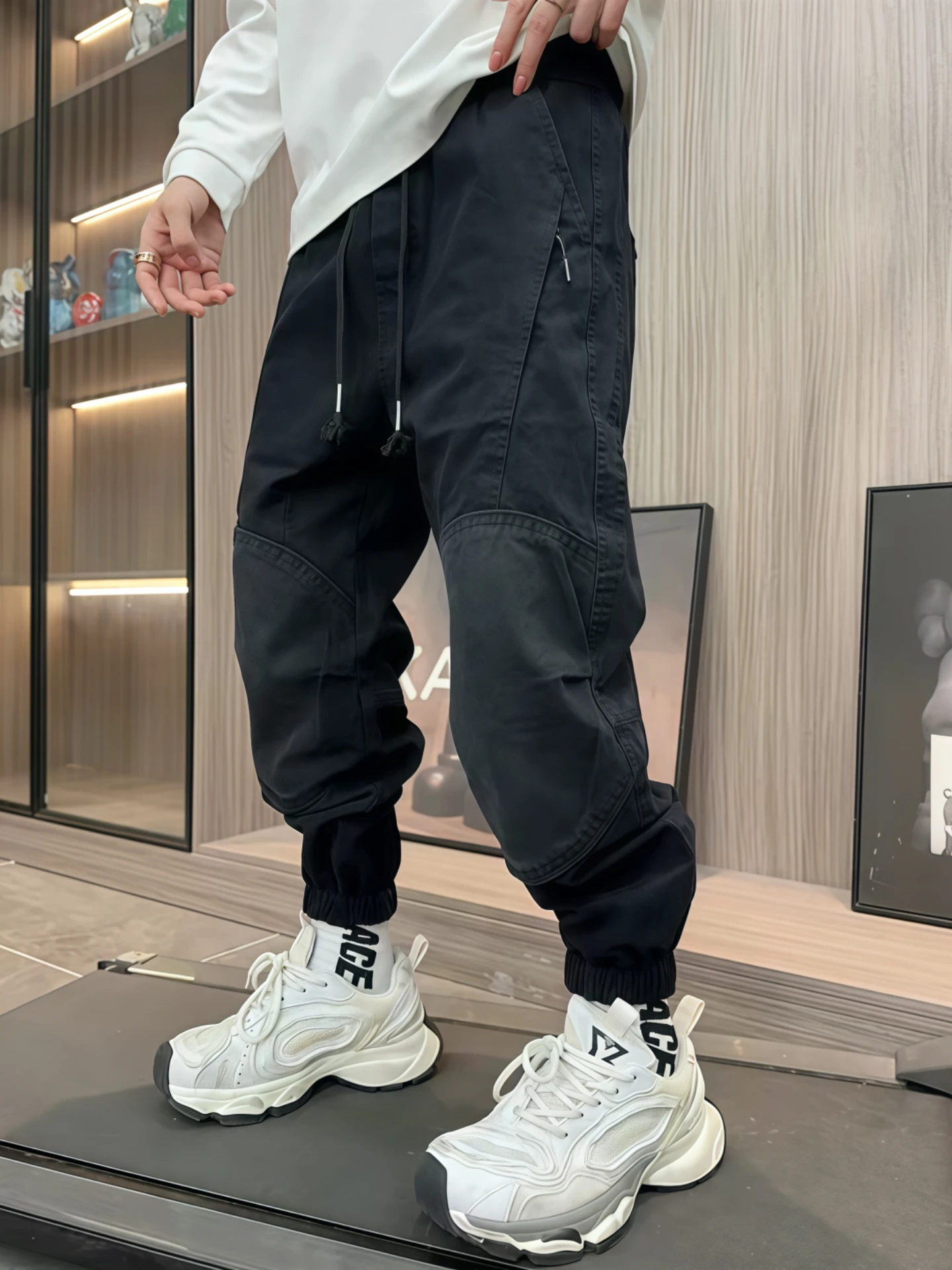 

Men's Casual Workwear Pants Winter Faionable All-Match Zipper keted Trousers Straight Leg Cargo Pants Street Sle