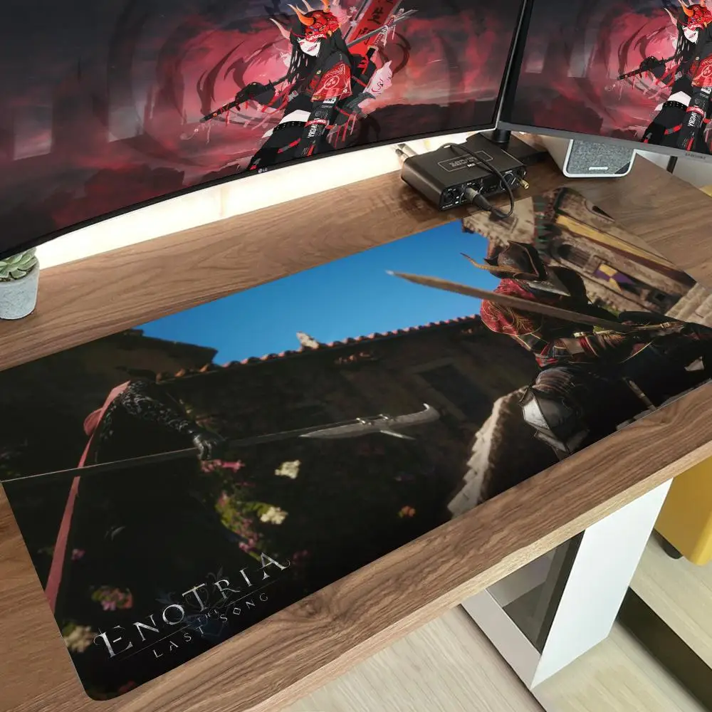 E-Enotria Game Keyboard Mouse pad Mouse Pad Home Mouse Japan Anime Desk Mat Pad Player Mats for Csgo Non-Slip Pad pad