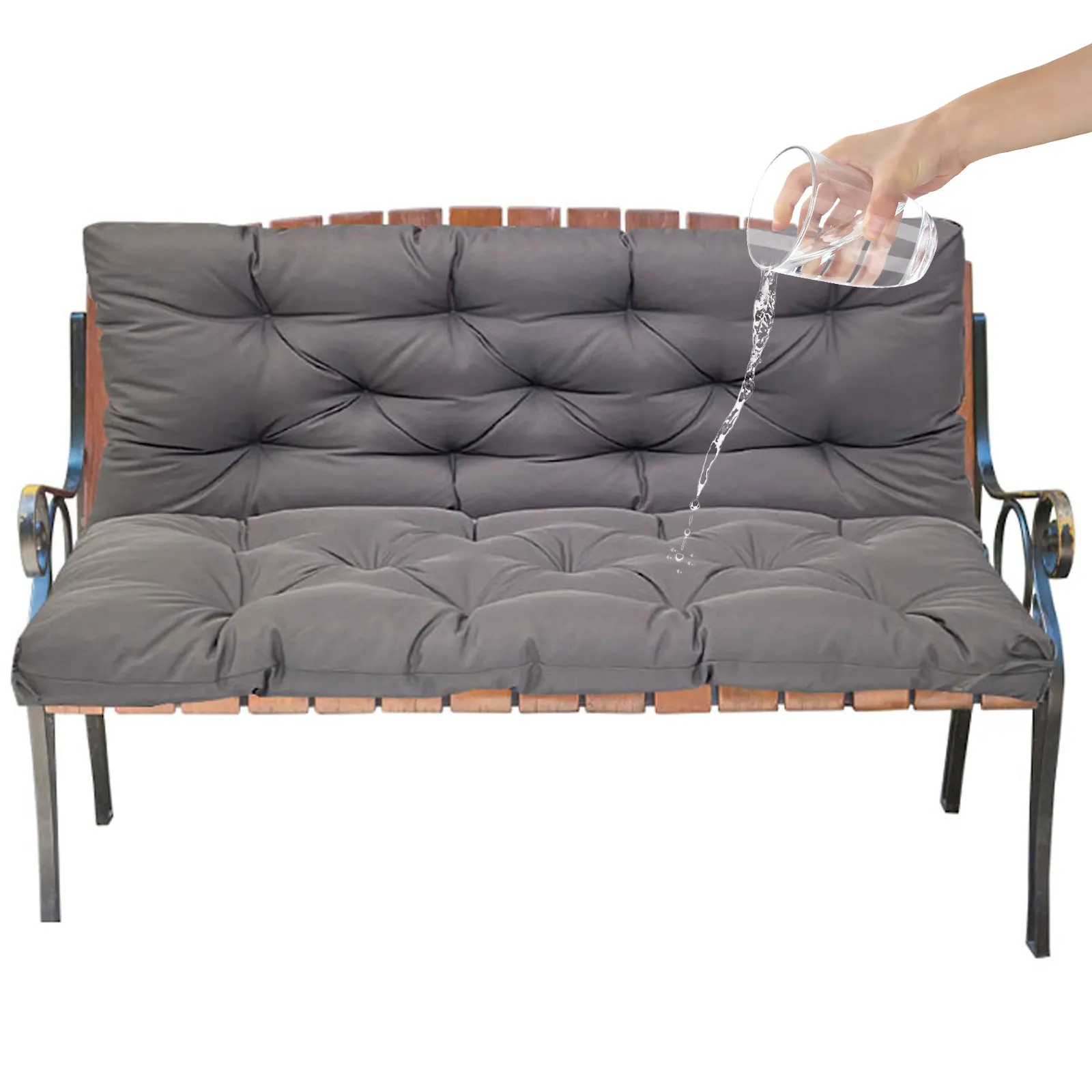 Outdoor Bench Cushion Waterproof Sunscreen Wood Chair Cushion Waterproof Indoor Bench Cushion Porch Swing Cushion