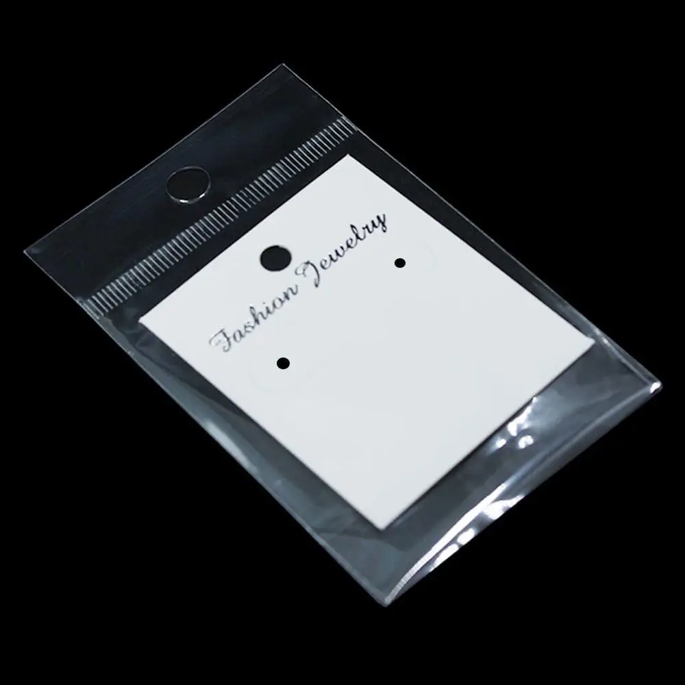 

100 шт. карточек для демонстрации серег 1,97x2,36 дюйма и клейких целлофановых пакетов 2,4x3 дюйма для демонстрации и хранения ювелирных изделий