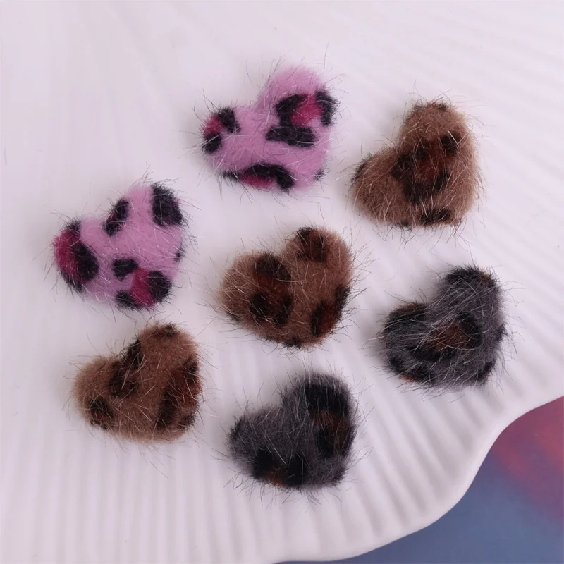 

Зимний стиль, 200 шт./лот, цвет, леопардовый узор, тканевое украшение, мультяшные сердечки, кабошон, бусины, ювелирные изделия своими руками, аксессуары