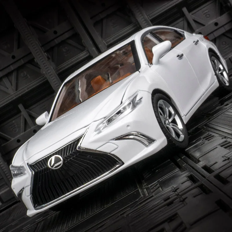 Modelo de coche de aleación Lexus ES300H 1:24, colección de adornos, juguetes eléctricos de metal para niños, puertas y capó de motor, maletero se puede abrir