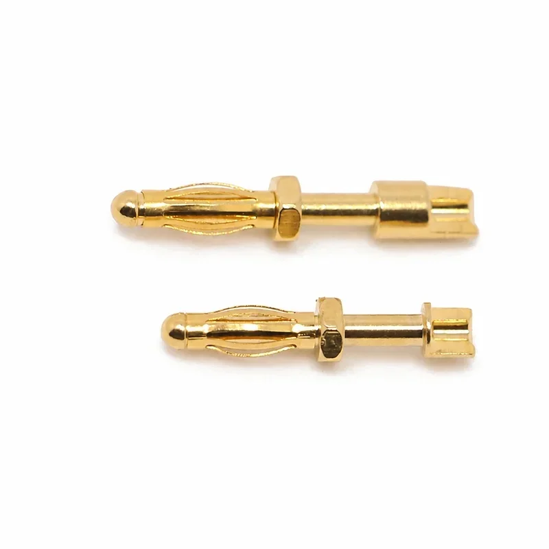 10pcs brass gold-plated 2mm 2.5mm non-insulated bare banana plug M2 thread  experimental terminal