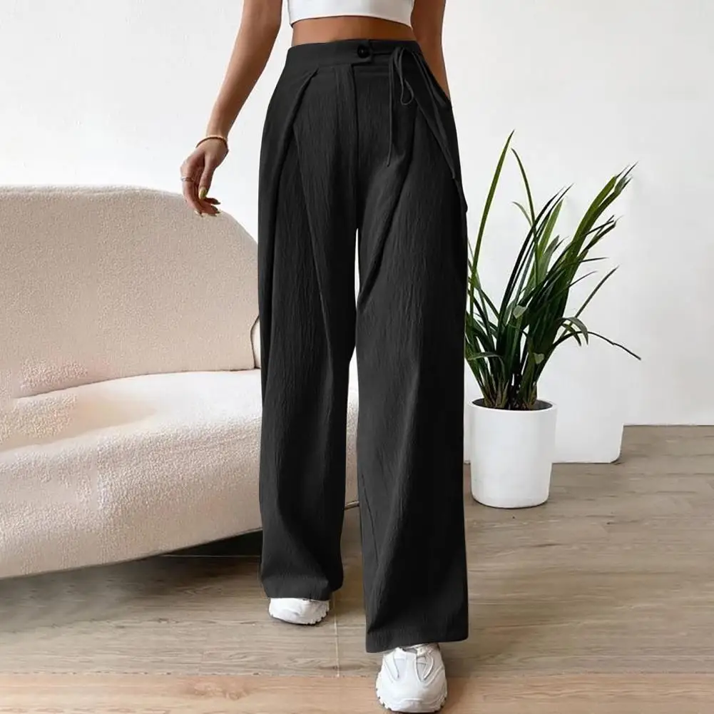 Classic Black White Straight Pants Womens Korean Fashion High Waist Wide Leg Trousers Ladies 2023 New Office Suit Casual Pants