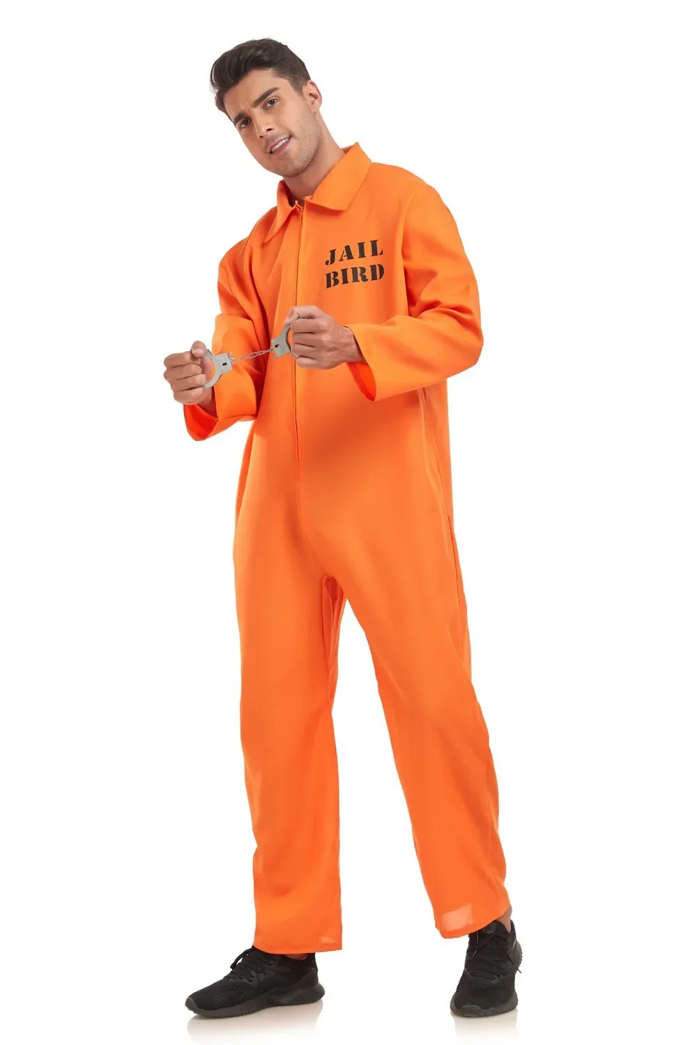 Halloween Adult Prisoner Cosplay Costumes Men's Orange Jumpsuit