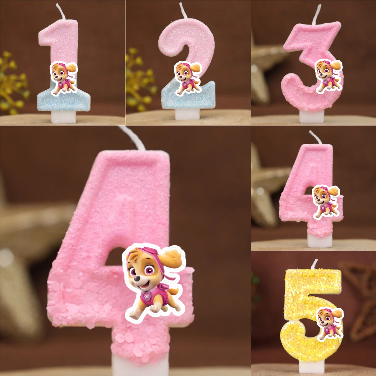 Cartoon Paw Patrol Thema Kerze 0-9 Nummer Geburtstag Kuchen Jahrestag Party Baby Dusche Kerzen Szene Dekoration Lieferungen – Detail 1