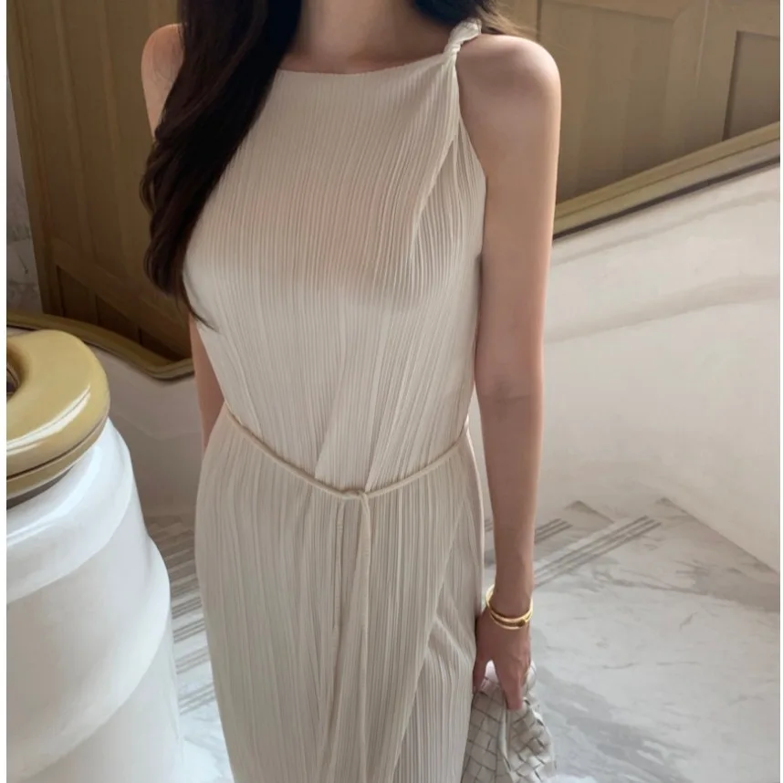 

Summer Mid-Length Svel Top plus Casual Pants Split Two-Piece Set Faionable Women's Ensemble Long Trousers Ensemble