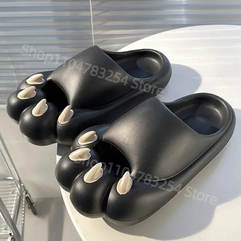 

Cute Tiger Paw Slippers for Mans 2025 New Spring Outdoor Slides Shoes Funny Cartoon Cat Claw Couples Slipper Design Flip Flops