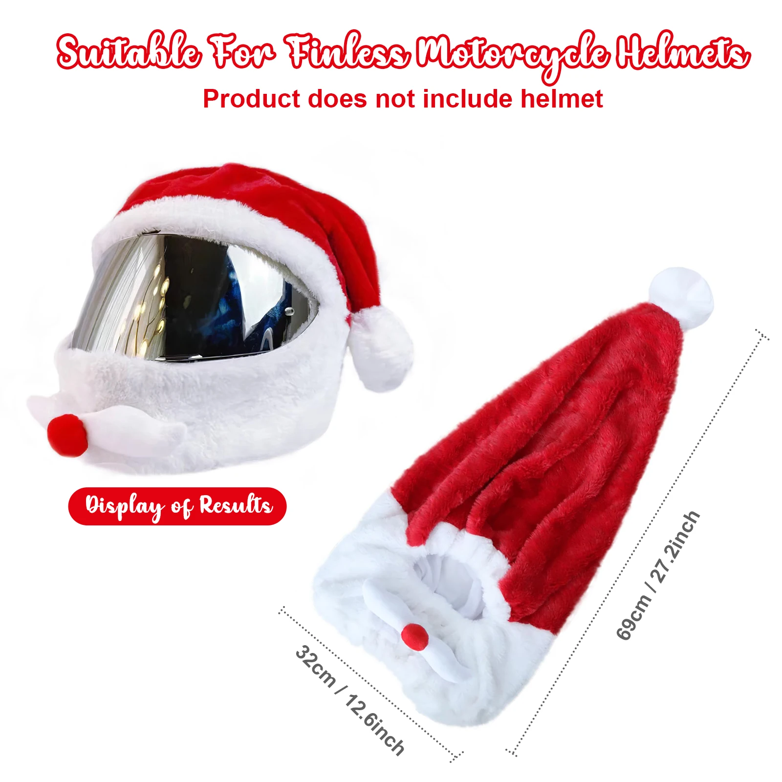 Topi Helm Motor Natal & Hallow - Santa Hat Plush ulasan dan harga