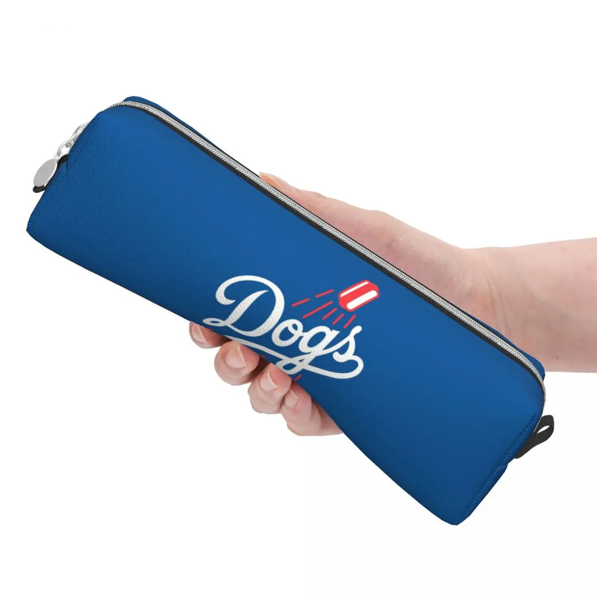 Dodger Dogs - مقلمة زرقاء ذات سعة كبيرة وحقائب أقلام وصندوق أقلام للبنين والبنات وحقيبة أقلام رصاص وحقيبة مستحضرات التجميل