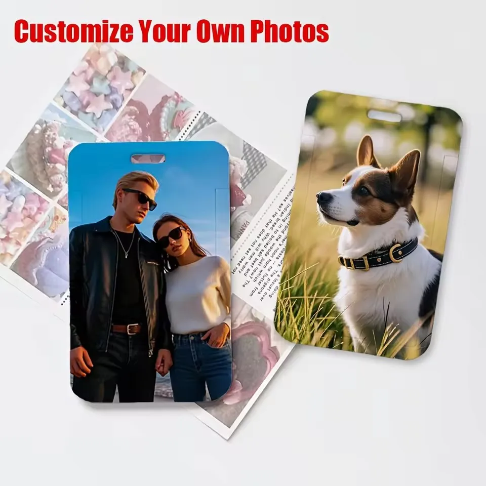 With Hand Strap And Keyring DIY Customization Photo Card Holder Case  Access Card And Work Badge For Office Staff Teacher Gift