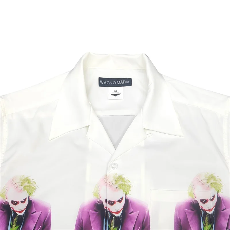 WACKO MARIA 25ss Latest White Black Movie People Poster Summer Hip Hop Brand Short Sleeve Shirt Mens Womens Fashion Shirt