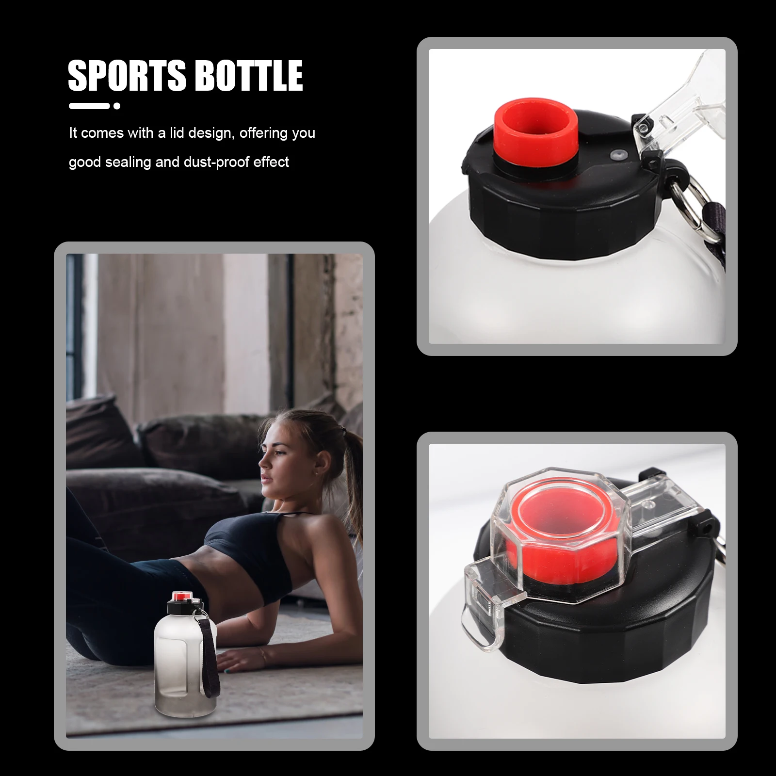 

Градиентная спортивная бутылка для воды, портативная герметичная конструкция, 1,5 л для уличного спортзала, пешего туризма, фитнеса, тренировок, большой емкости